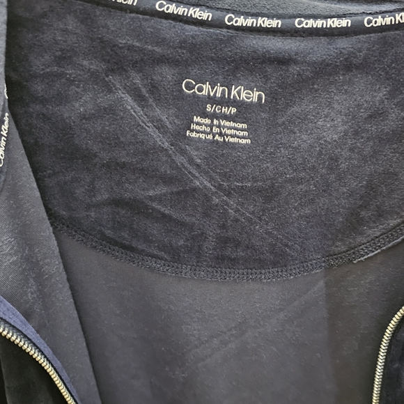 Calvin Klein Velour Zip Up Track Jacket - Picture 4 of 8